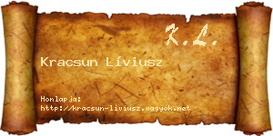 Kracsun Líviusz névjegykártya