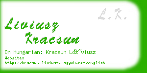 liviusz kracsun business card